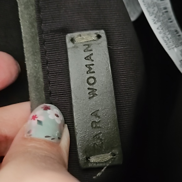 Zara Army Green Suede Adjustable CrossBody Bag- Like New - Picture 8 of 12